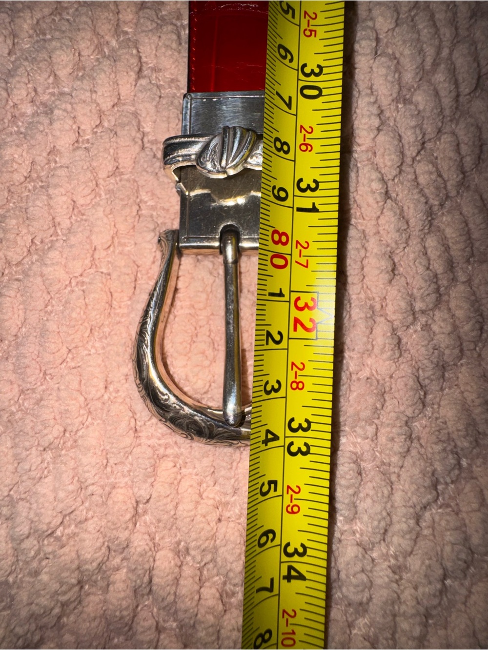Brighton Vintage Reversible Leather Belt Red & Black Western Concho Size 28 - Picture 9 of 10